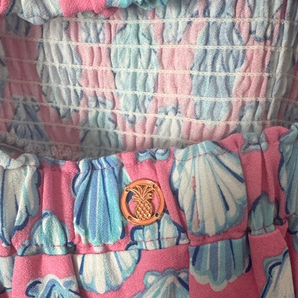 Simply Southern Blue and Pink Seashell Dress - Picture 3 of 4